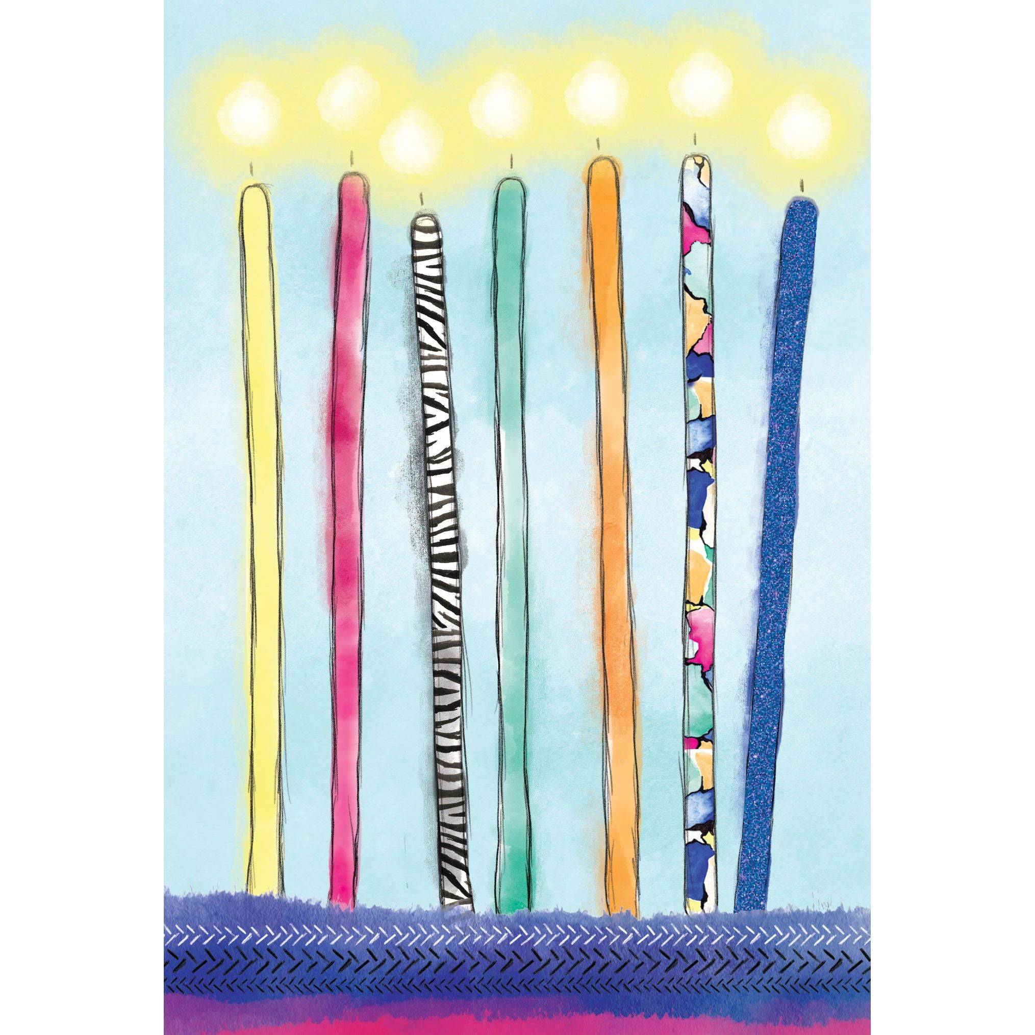 Pictura Tall Candles Birthday Card featuring colorful candles and festive design, perfect for celebrating special occasions.
